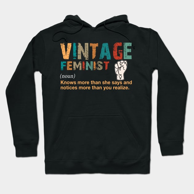 Vintage Feminist Definition Noun Costume Gift Hoodie by Ohooha